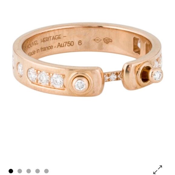 Nouvel Heritage Tuxedo Ring in Rose Gold with Diamonds - Picture 1 of 10